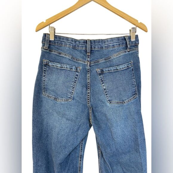 Wild Fable Denim Blue Distressed Five Pocket Highest Rise Straight Size 10 - Picture 8 of 9